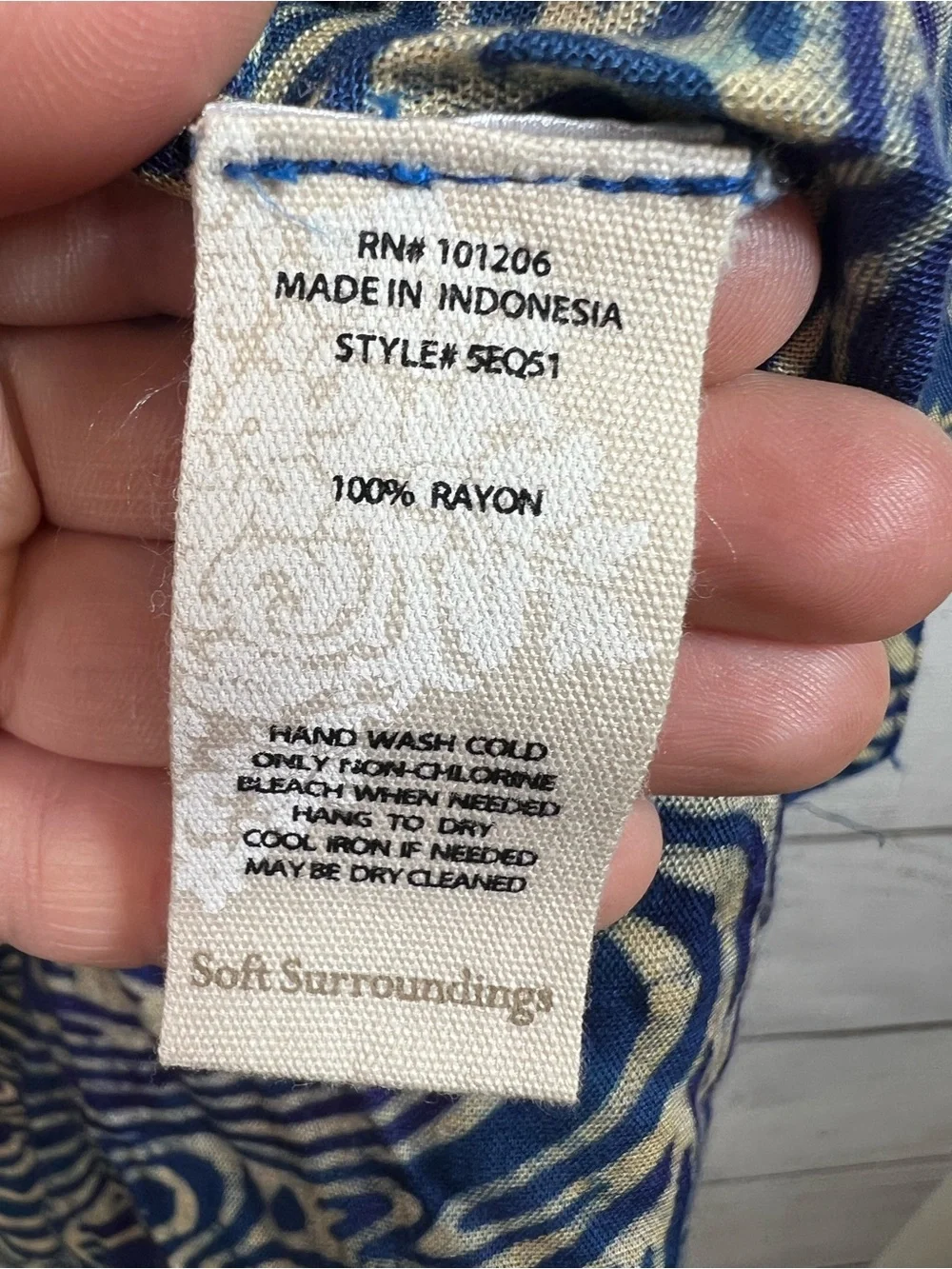 Soft Surroundings Blue Swirl Print Kimono Cardigan One Size Boho Hippie Artsy